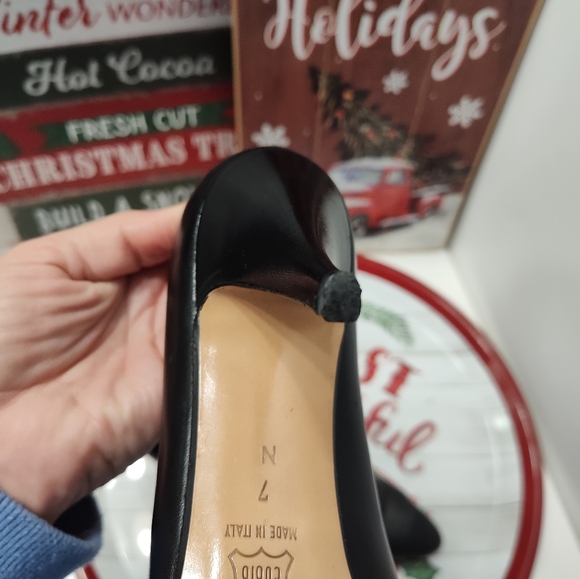 🖤 Vintage 80's Bally Switzerland Lamb Leather Kitten Heel Pumps, Black, 7N - Picture 14 of 16